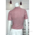 Ladies Pink Pullover With Half Turtleneck